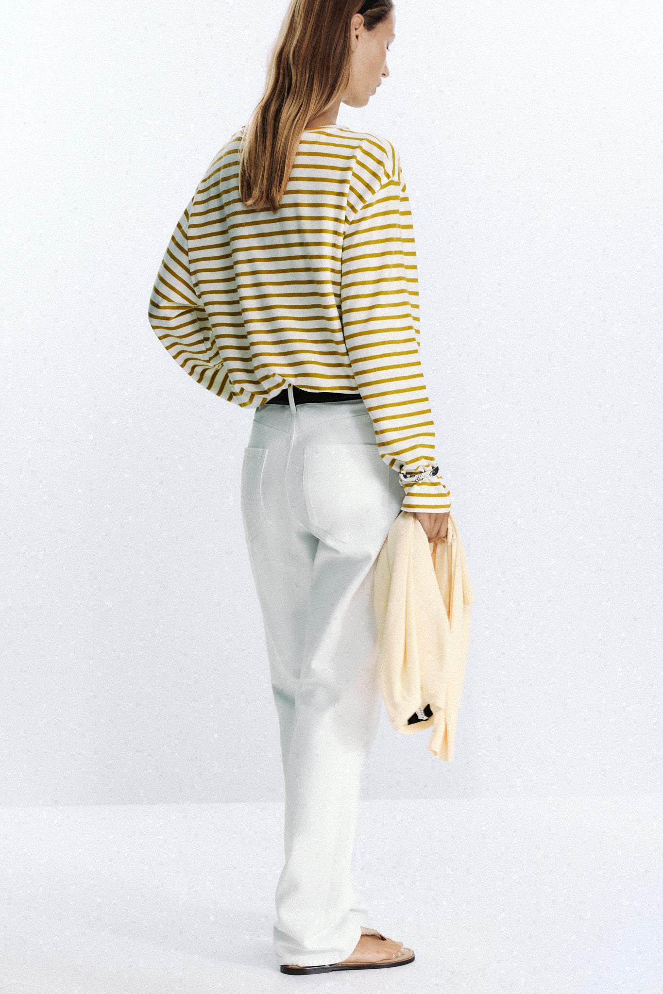 SLUB STRIPED COTTON T-SHIRT